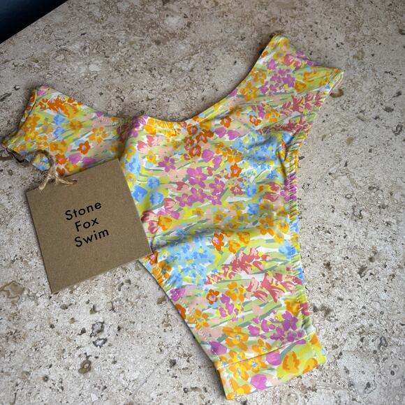 Stone Fox Swim Nola Flower Fields Cheeky X-Small Bikini Bottom Bathing NWT - Picture 2 of 3